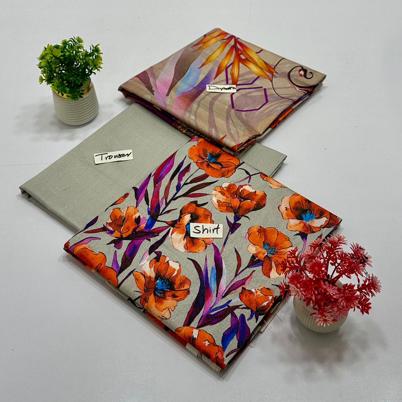 Kashish 3 Pc Digital Print Karandi (5 Suits)B