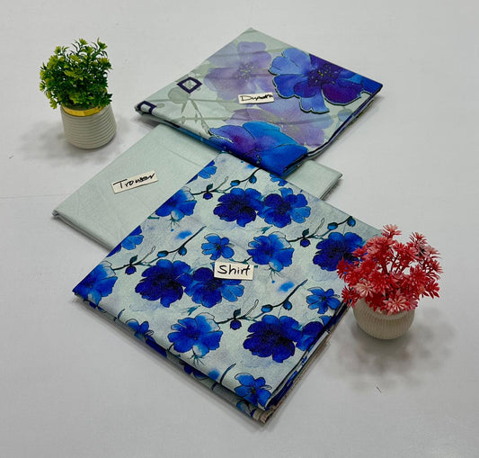 Kashish 3 Pc Digital Print Karandi (10 Suits)