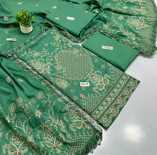 Meraki Fashion Vol 453 Luxury Heavy Embroidery Peace Wool Chamki ( 4 Suits)B