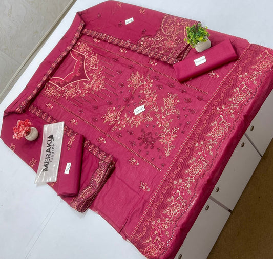 Meraki Fashion Vol 488 Embroidery 3pc Lawn (4 Suits)A