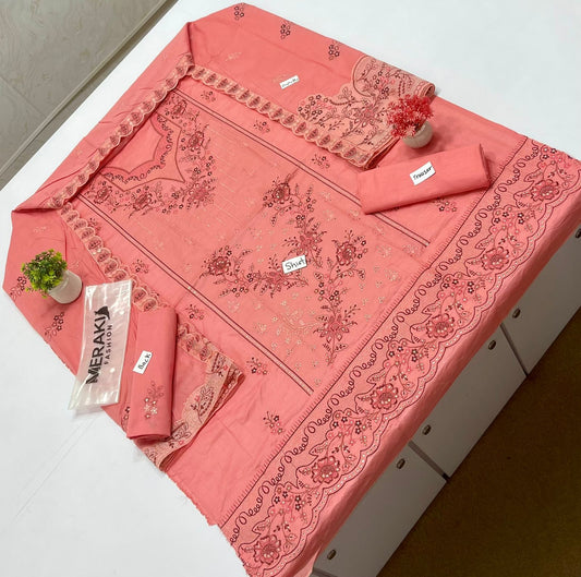 Meraki Fashion Vol 488 Embroidery 3pc Lawn (4 Suits)A