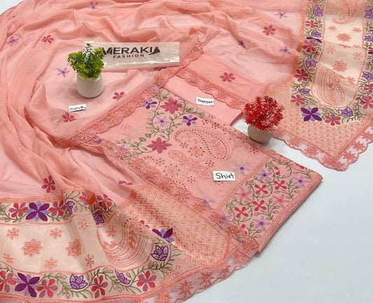 Meraki Fashion Vol 489 Embroidery Lawn (4 Suits)B