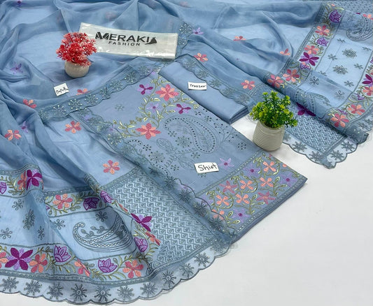 Meraki Fashion Vol 489 Embroidery Lawn (4 Suits)A