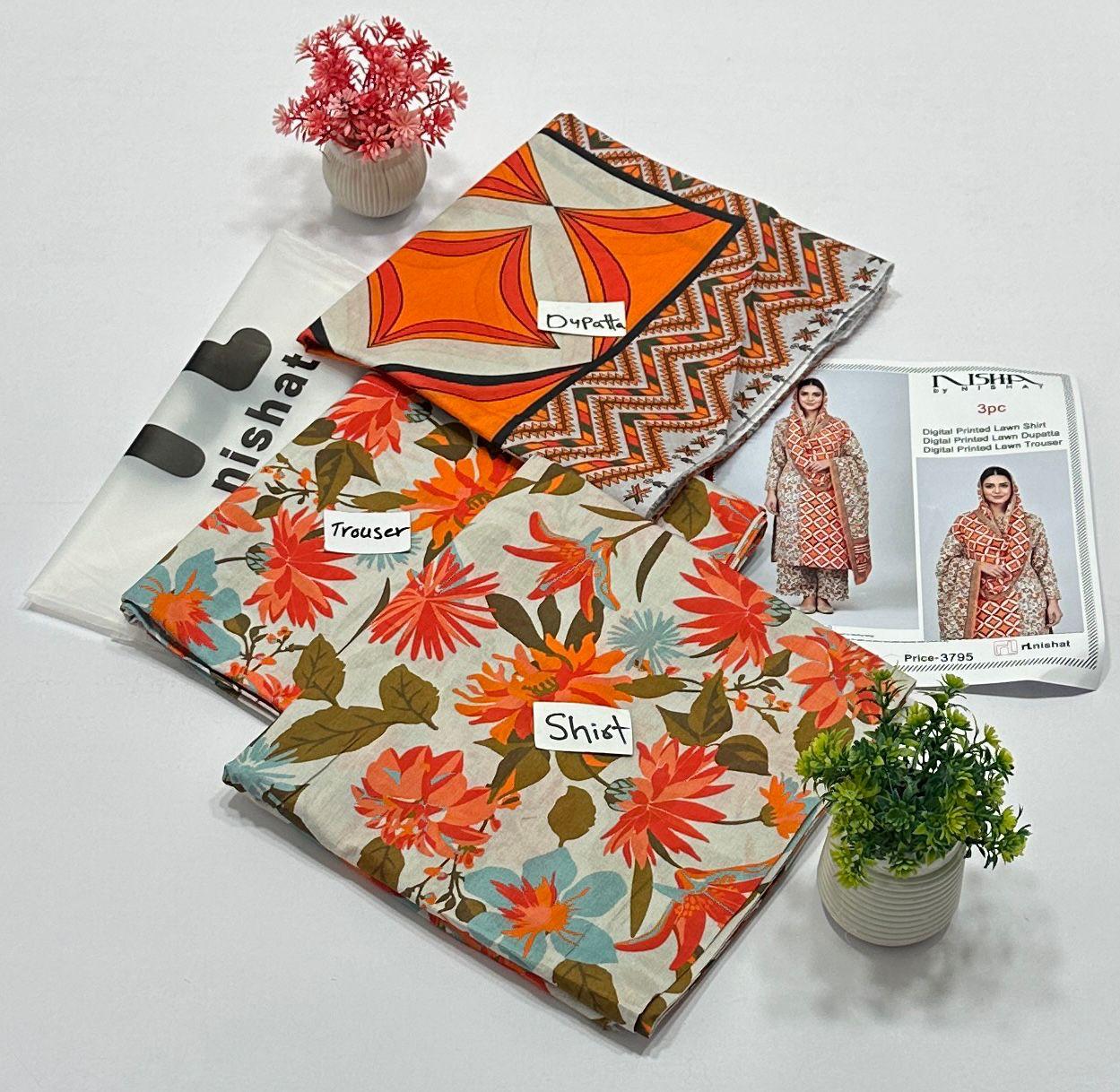 Nisha By Nishat All Over 3Pc Digital Print Lawn (10 Suits)