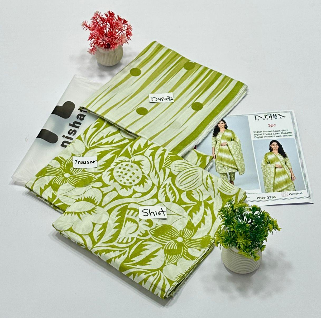 Nisha By Nishat All Over 3Pc Digital Print Lawn (5 Suits) A