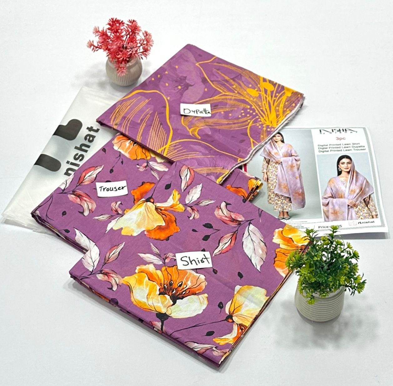 Nisha By Nishat All Over 3Pc Digital Print Lawn (10 Suits)