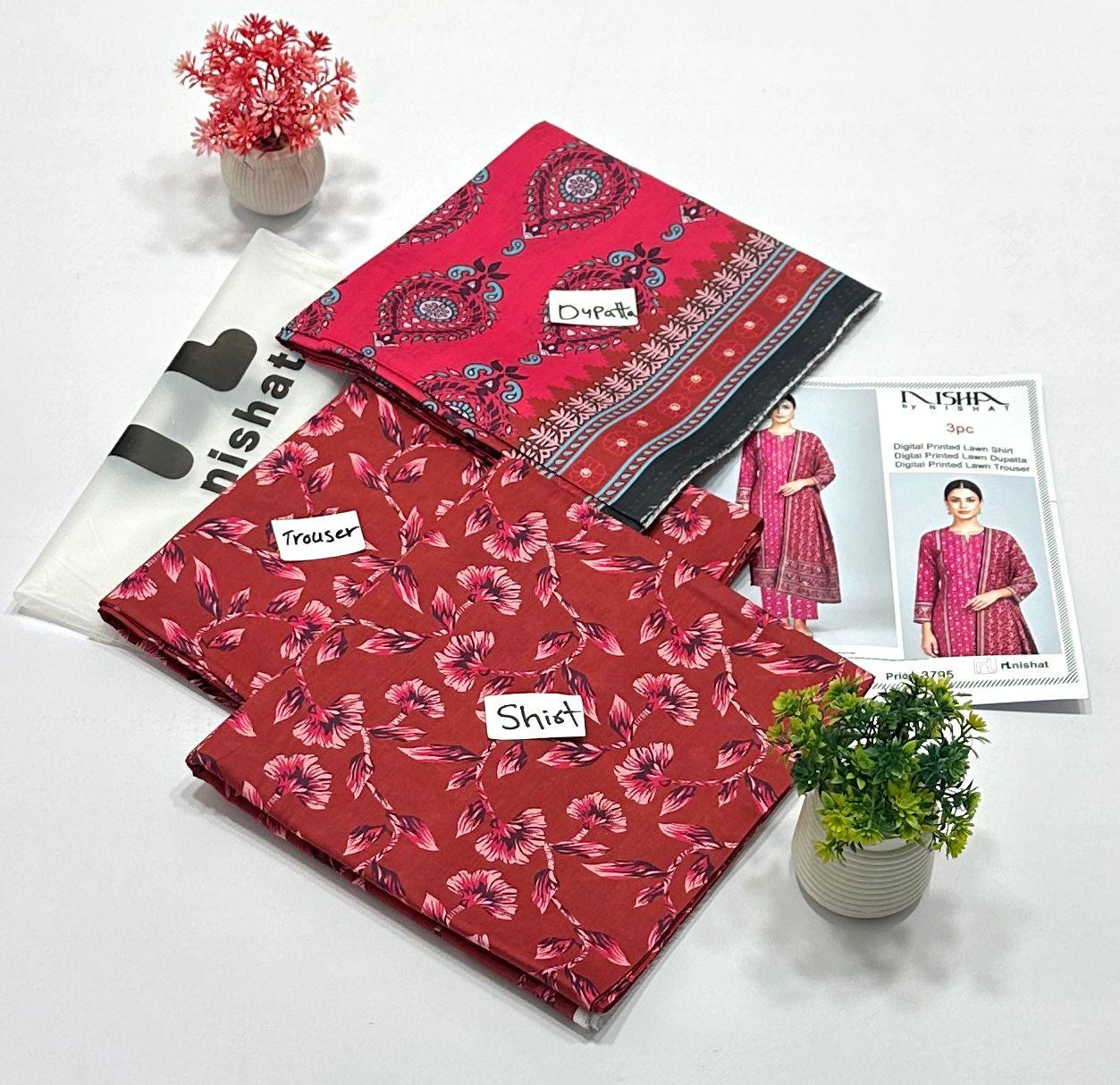 Nisha By Nishat All Over 3Pc Digital Print Lawn (5 Suits) A