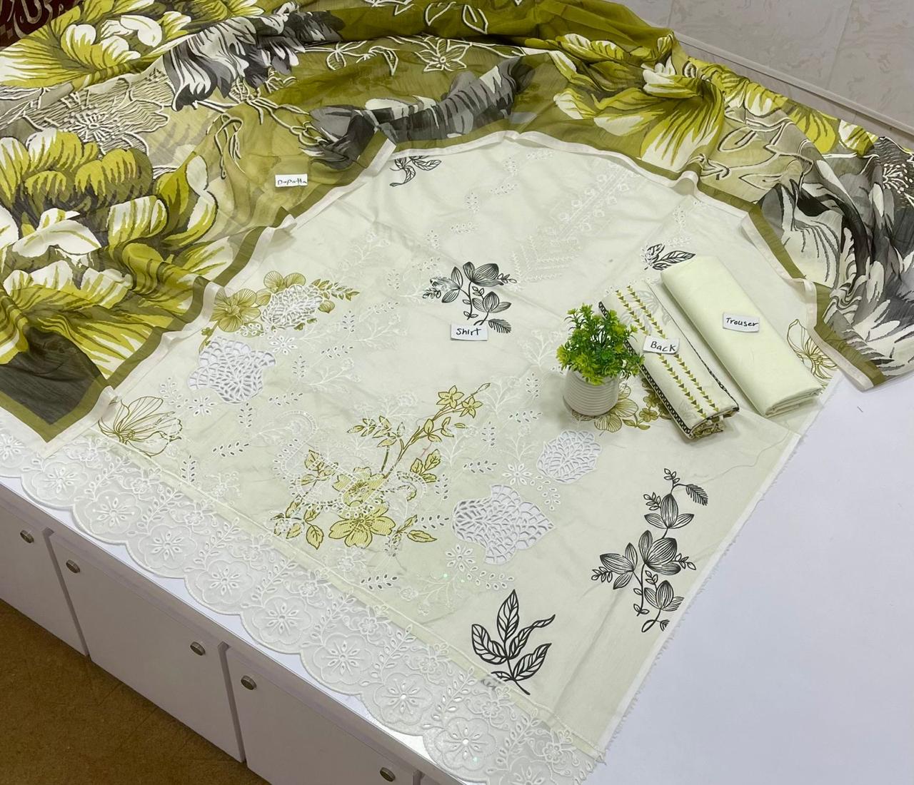 White Rose Luxury Embroidery 3 Pc Lawn (10 suits)