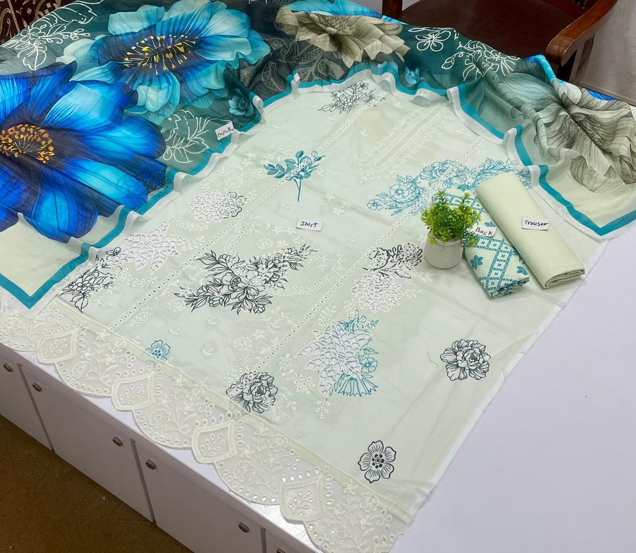 White Rose Luxury Embroidery 3 Pc Lawn (10 suits)