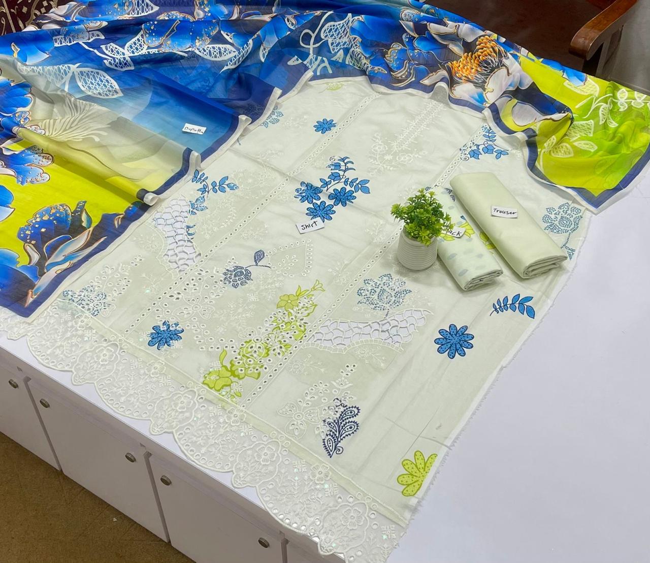 White Rose Luxury Embroidery 3 Pc Lawn (10 suits)