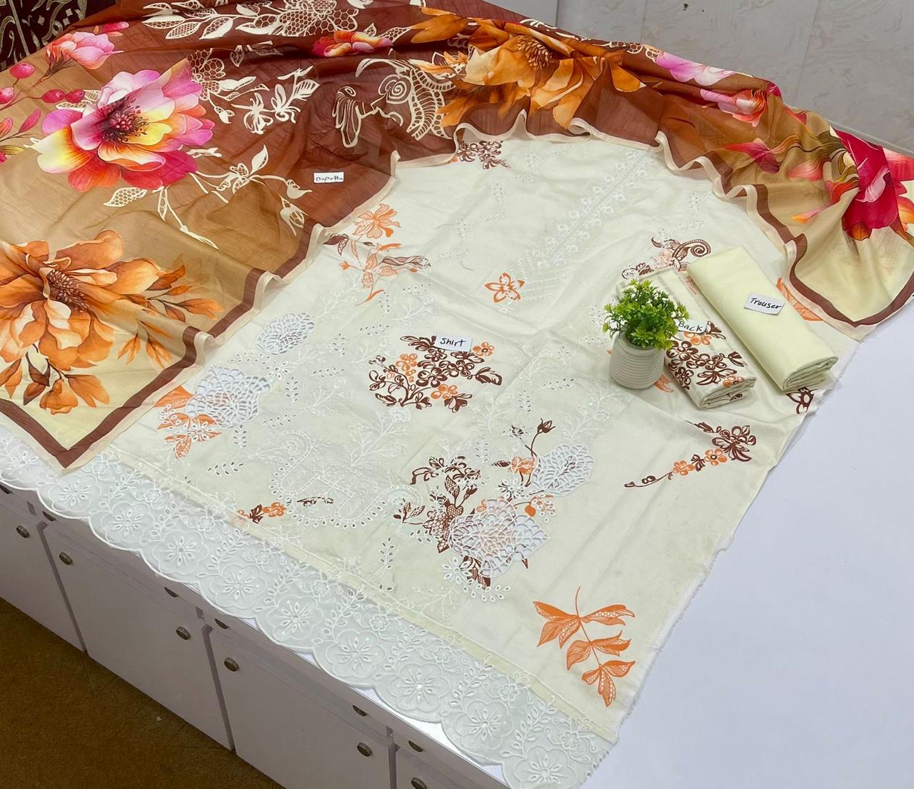 White Rose Luxury Embroidery 3 Pc Lawn (10 suits)
