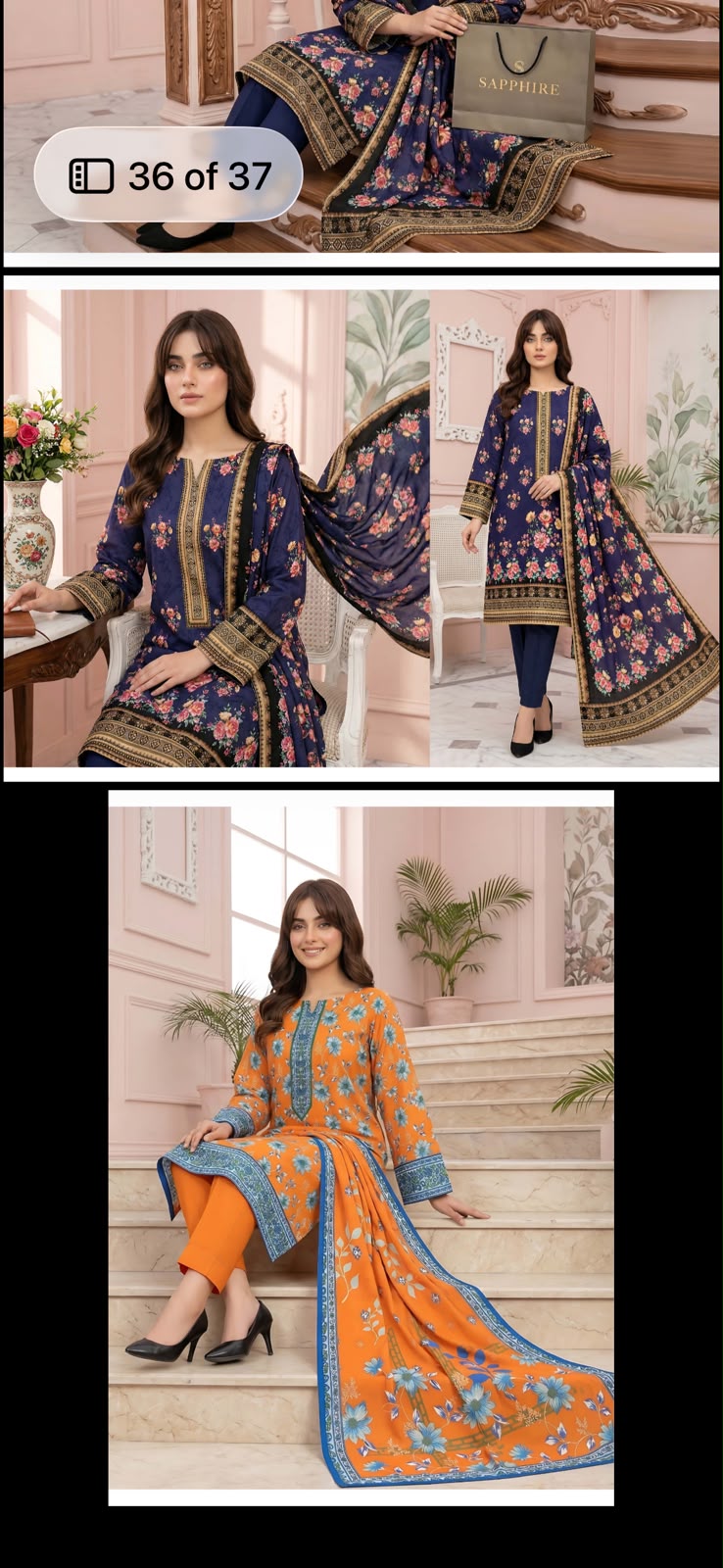 Sapphire Digital Print 3Pc Lawn (7 suits )