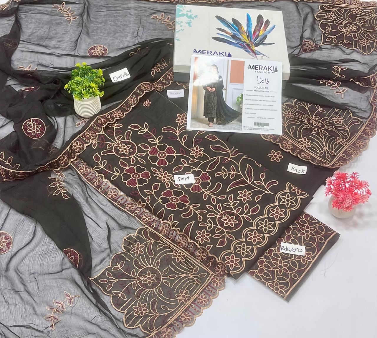 Original Brand Meraki Fashion Vol 511 Chawla Karandi Luxury Embroidery (6 Suits)