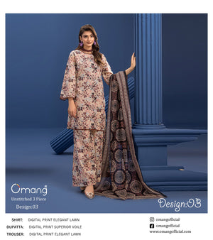 OMANG DIGITAL PRINT 3PC LAWN 5 SUITS