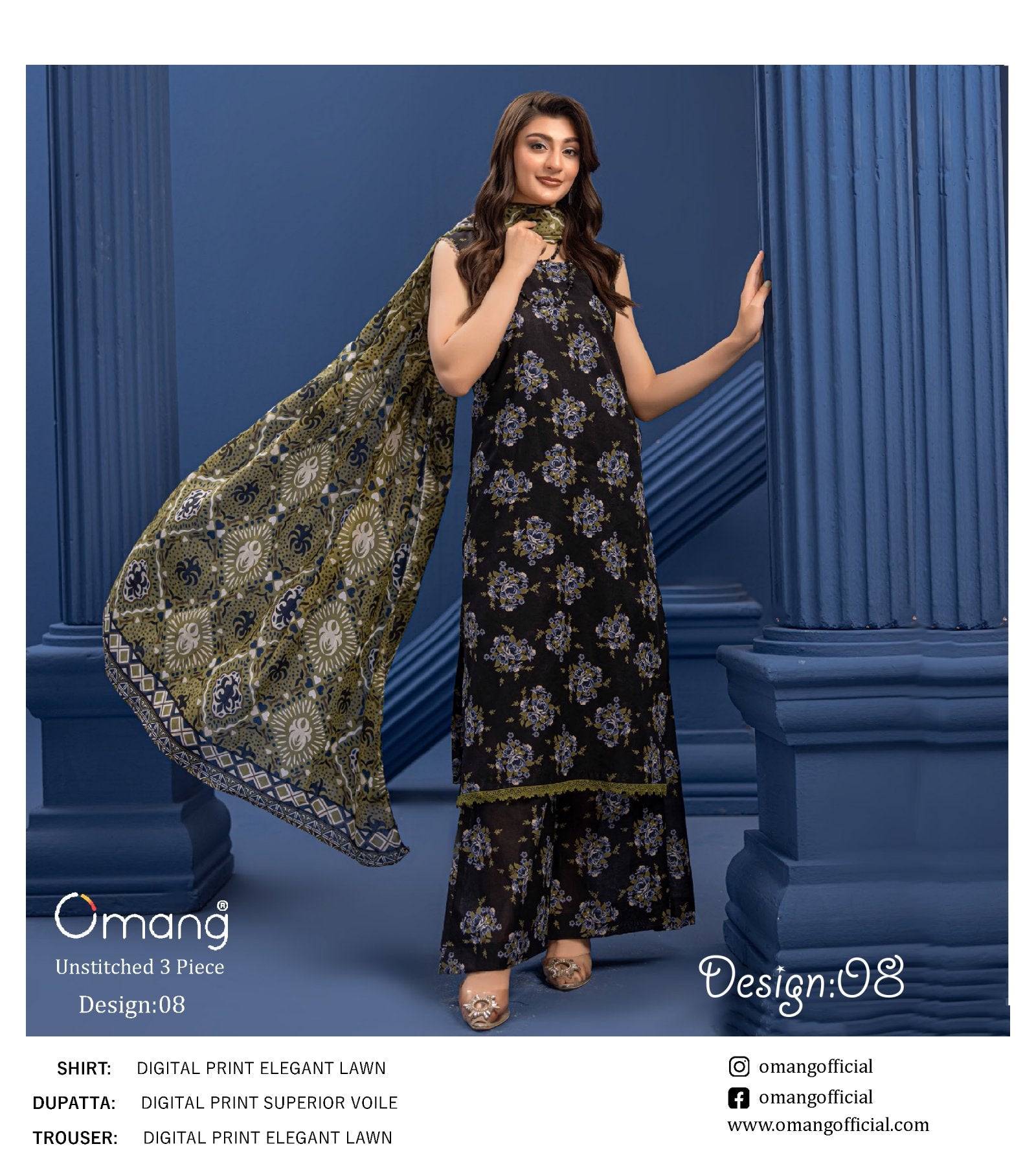 OMANG DIGITAL PRINT 3PC LAWN 20 SUITS