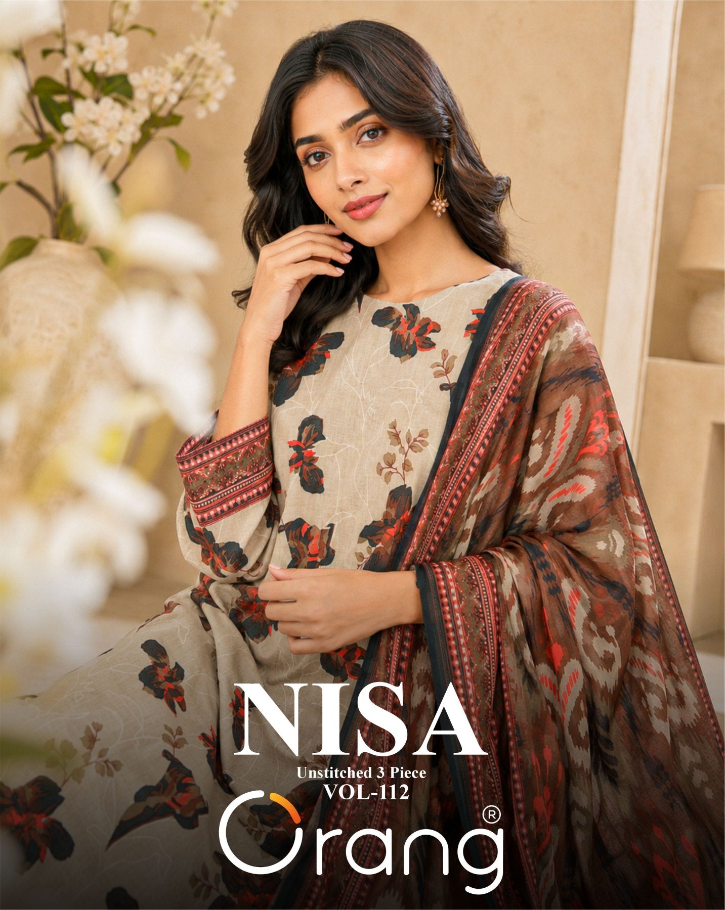 Nisa By Orang Brand 3 Pc Lawn (8 Suits) B