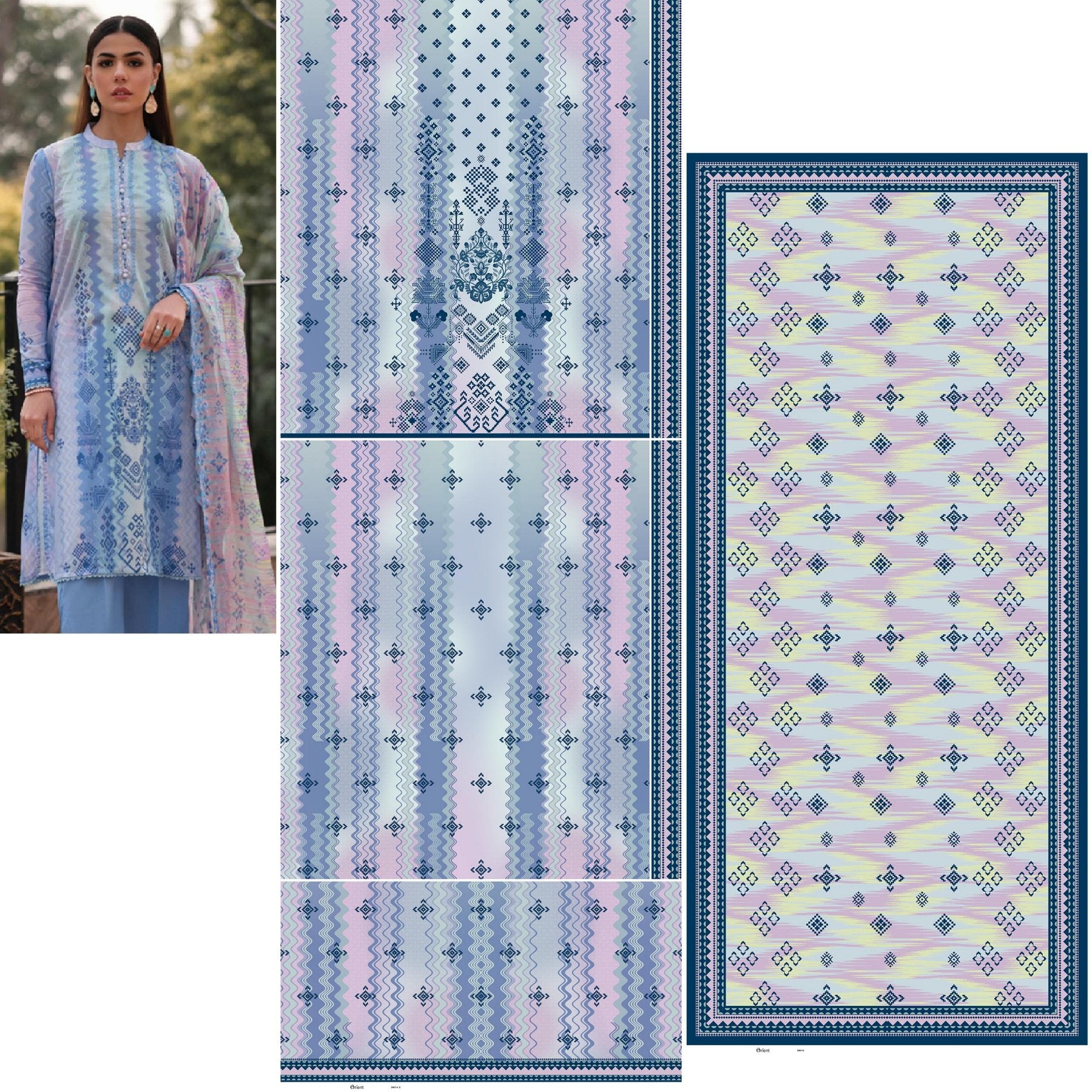 Orient 3PC Lawn 5 Suits B