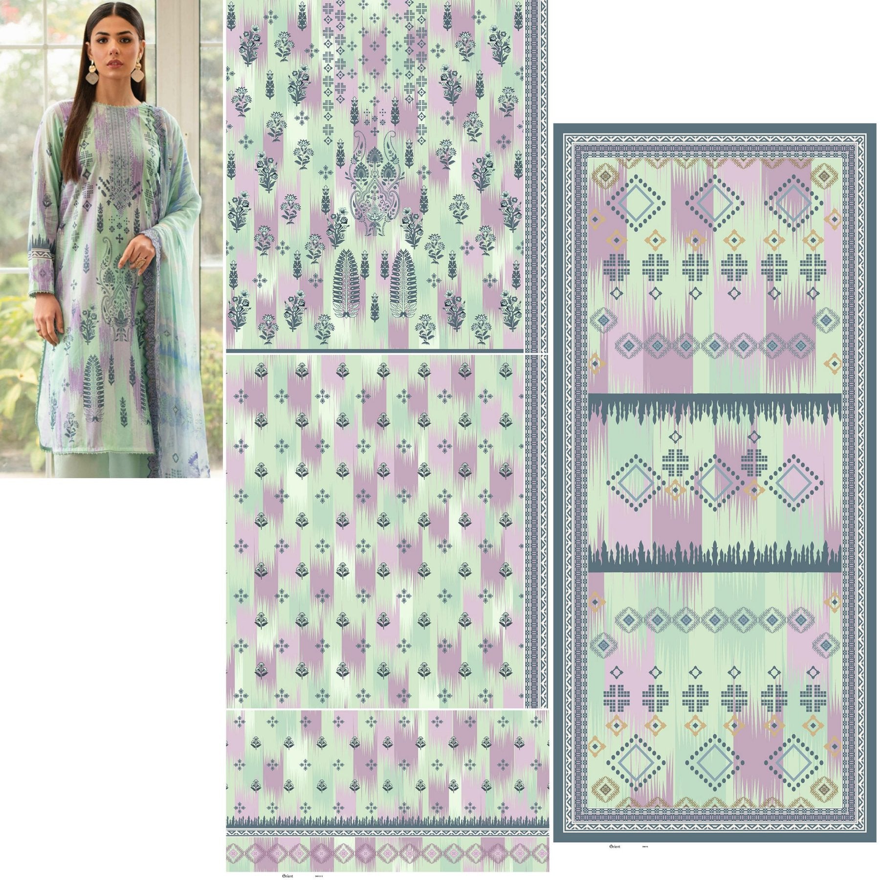Orient 3PC Lawn 5 Suits B