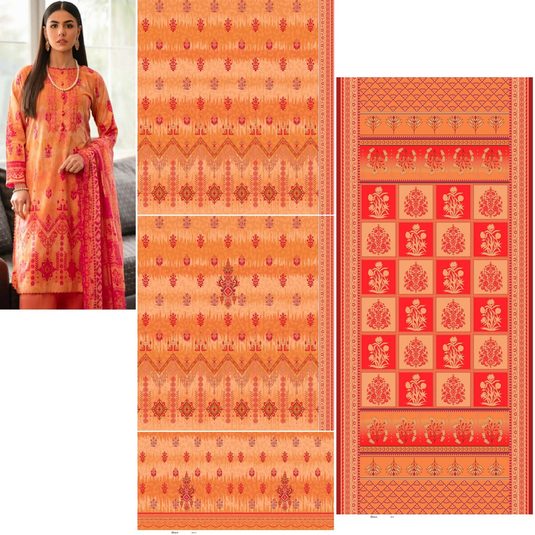 Orient 3PC Lawn 5 Suits B