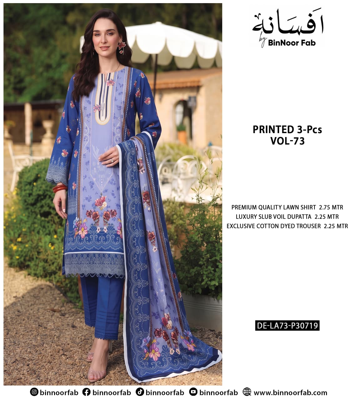 Afsana By Bin Noor 3 PC Lawn (10 Suits