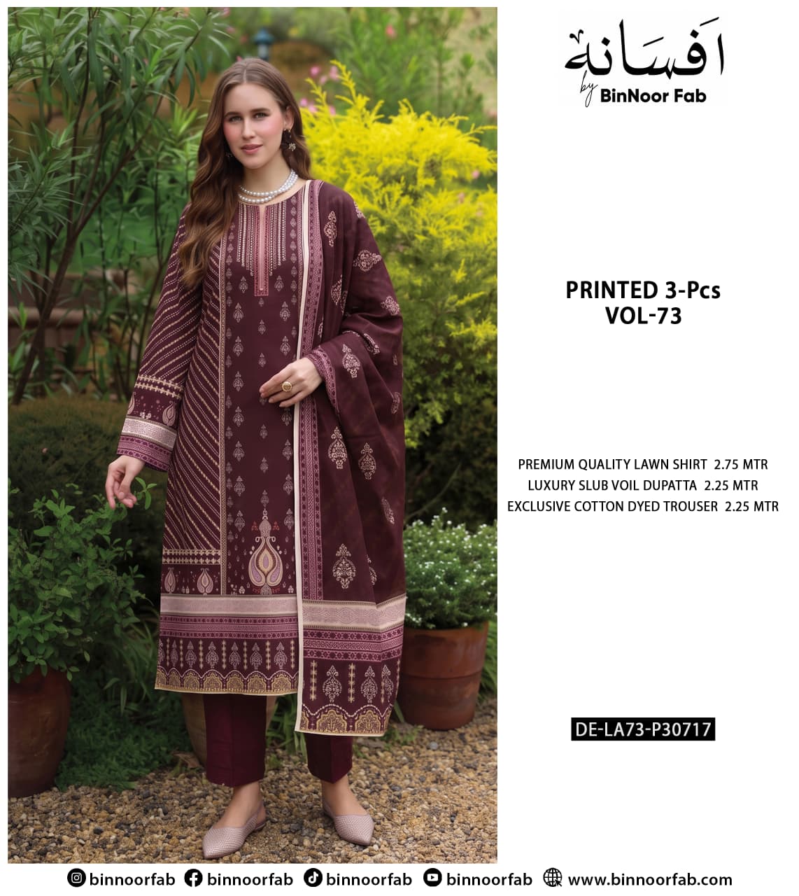 Afsana By Bin Noor 3 PC Lawn (10 Suits