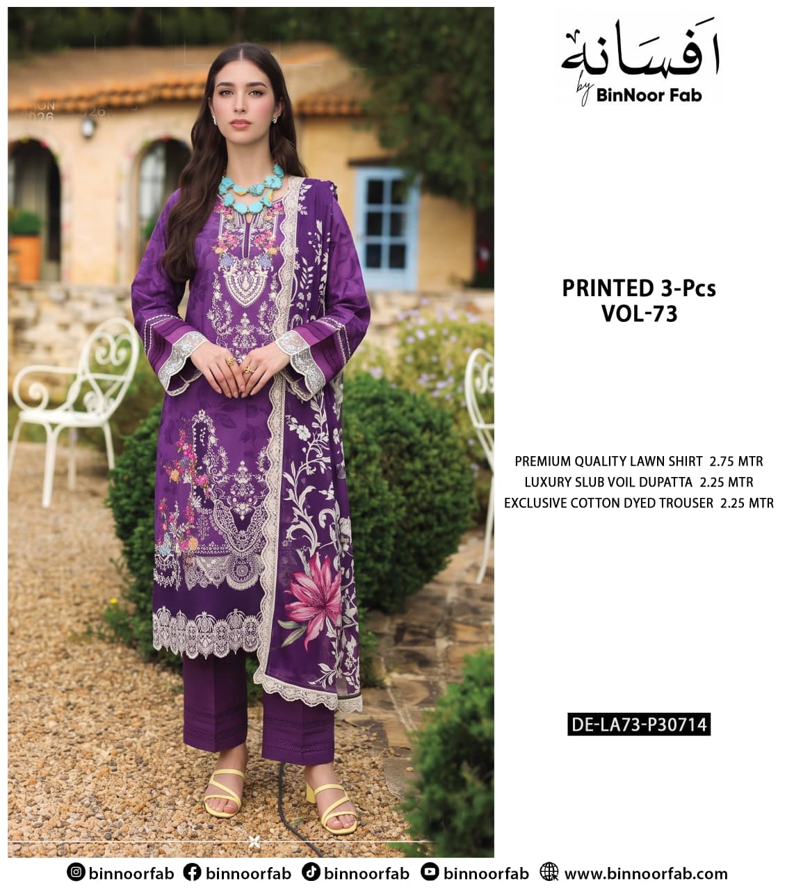 Afsana By Bin Noor 3 PC Lawn (10 Suits