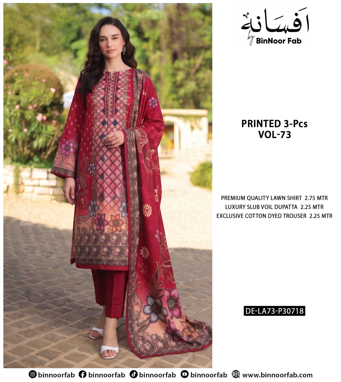 Afsana By Bin Noor 3 PC Lawn (10 Suits
