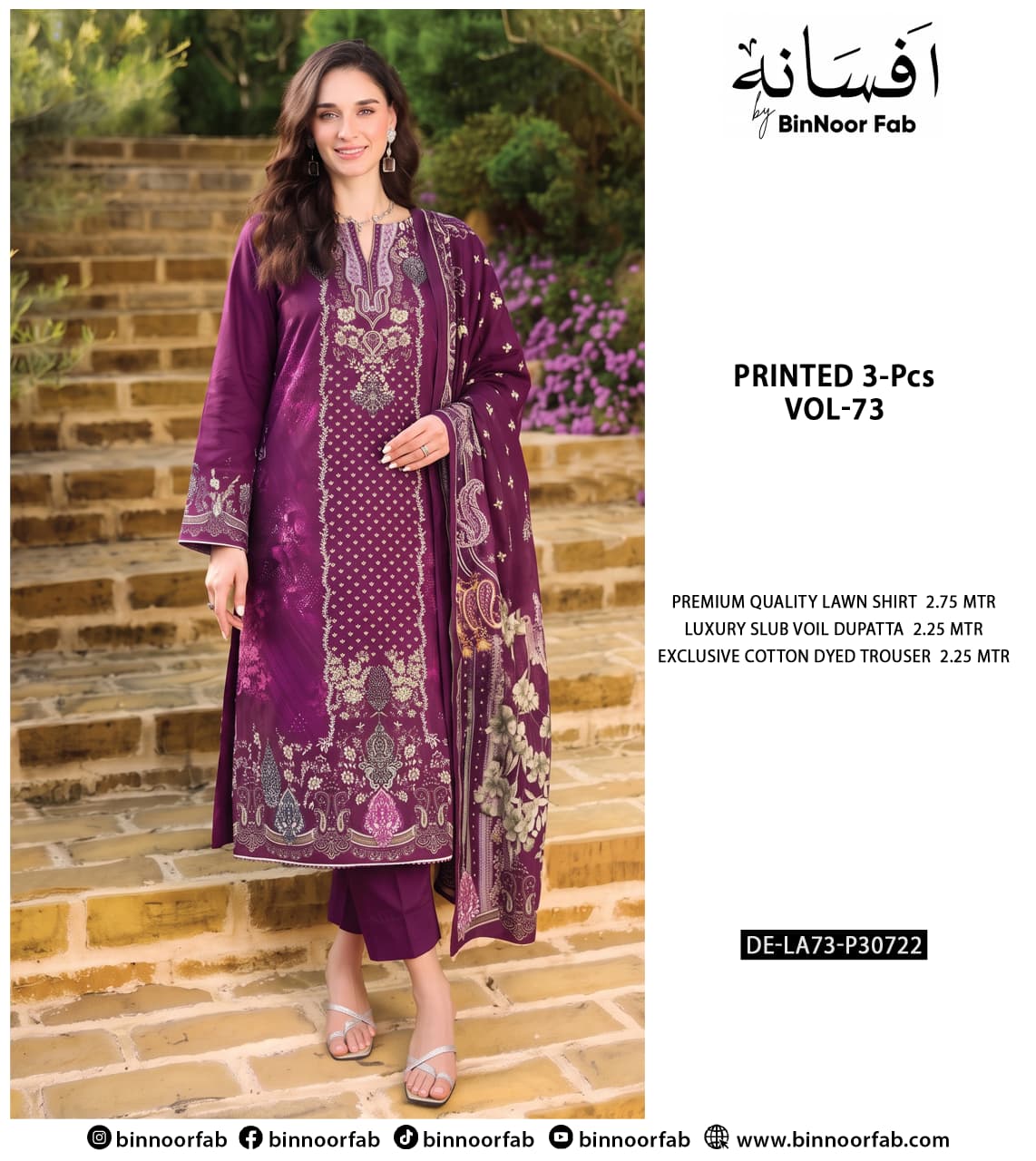 Afsana By Bin Noor 3 PC Lawn (10 Suits