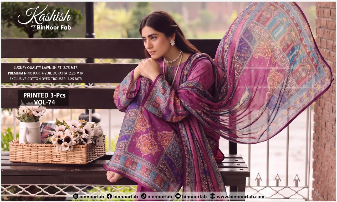 ORIGNAL BRAND BIN NOOR 3PC LAWN (10 SUITS )
