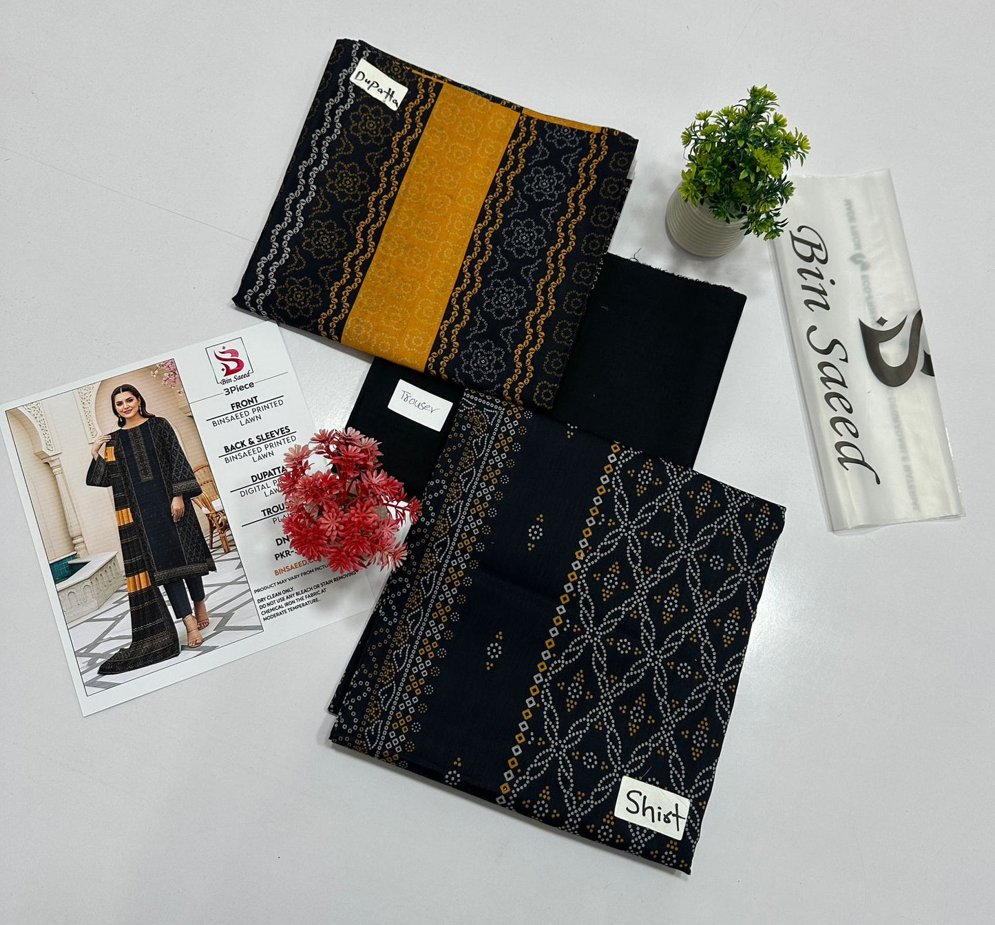Bin Saeed  3 Pc Digital Print Lawn  (8 Suits )