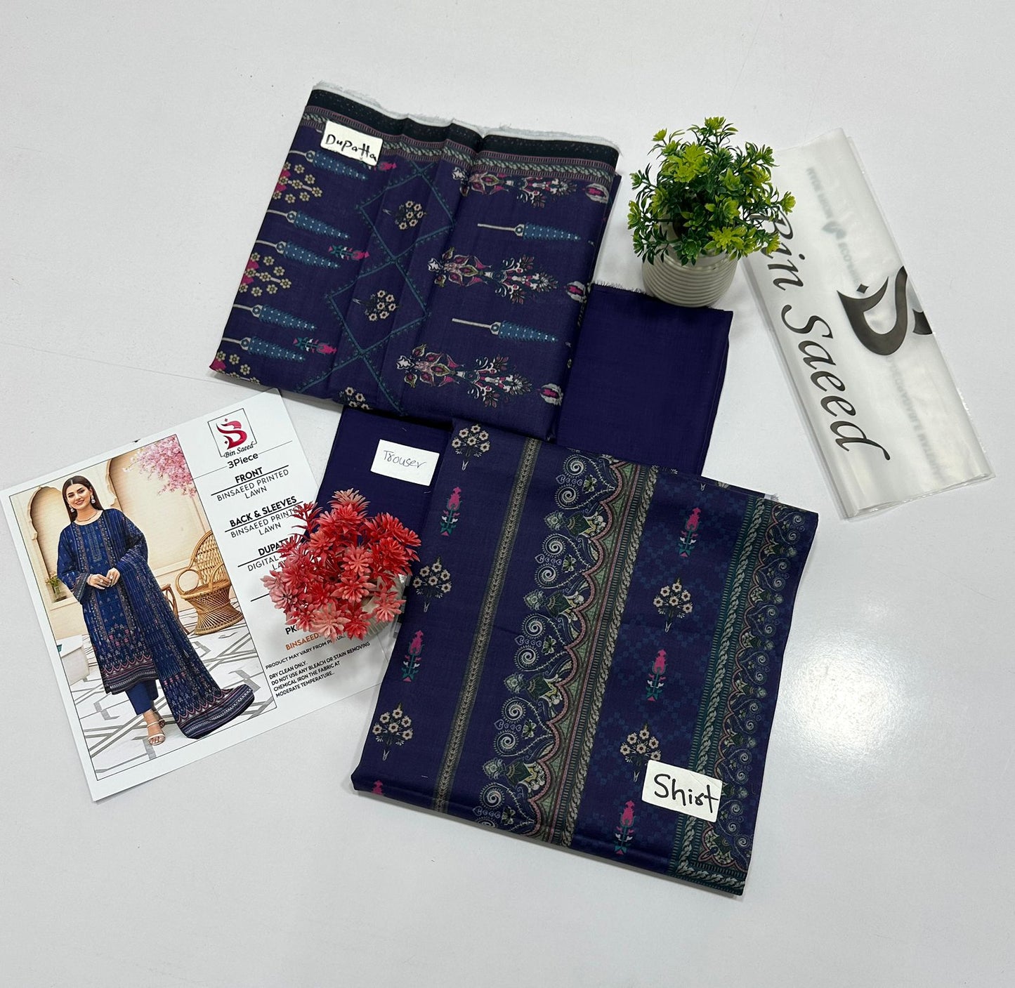 Bin Saeed  3 Pc Digital Print Lawn  (8 Suits )