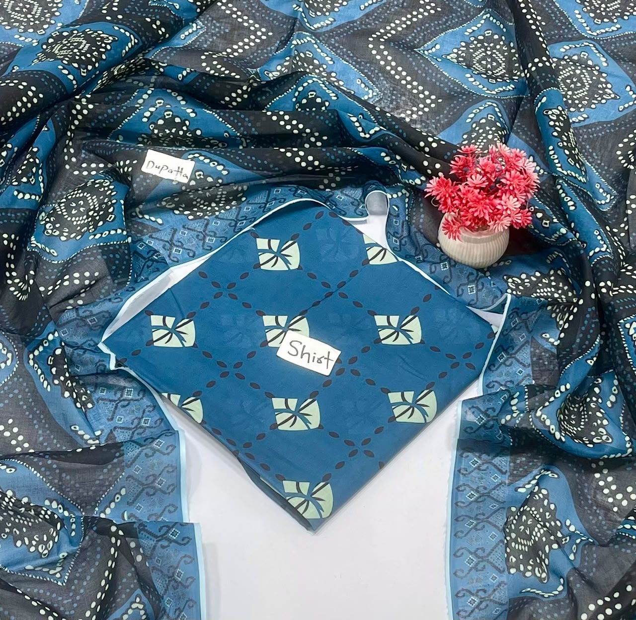 Orignal Brand Charcoal Print 2 Pc Lawn (10 Suits )