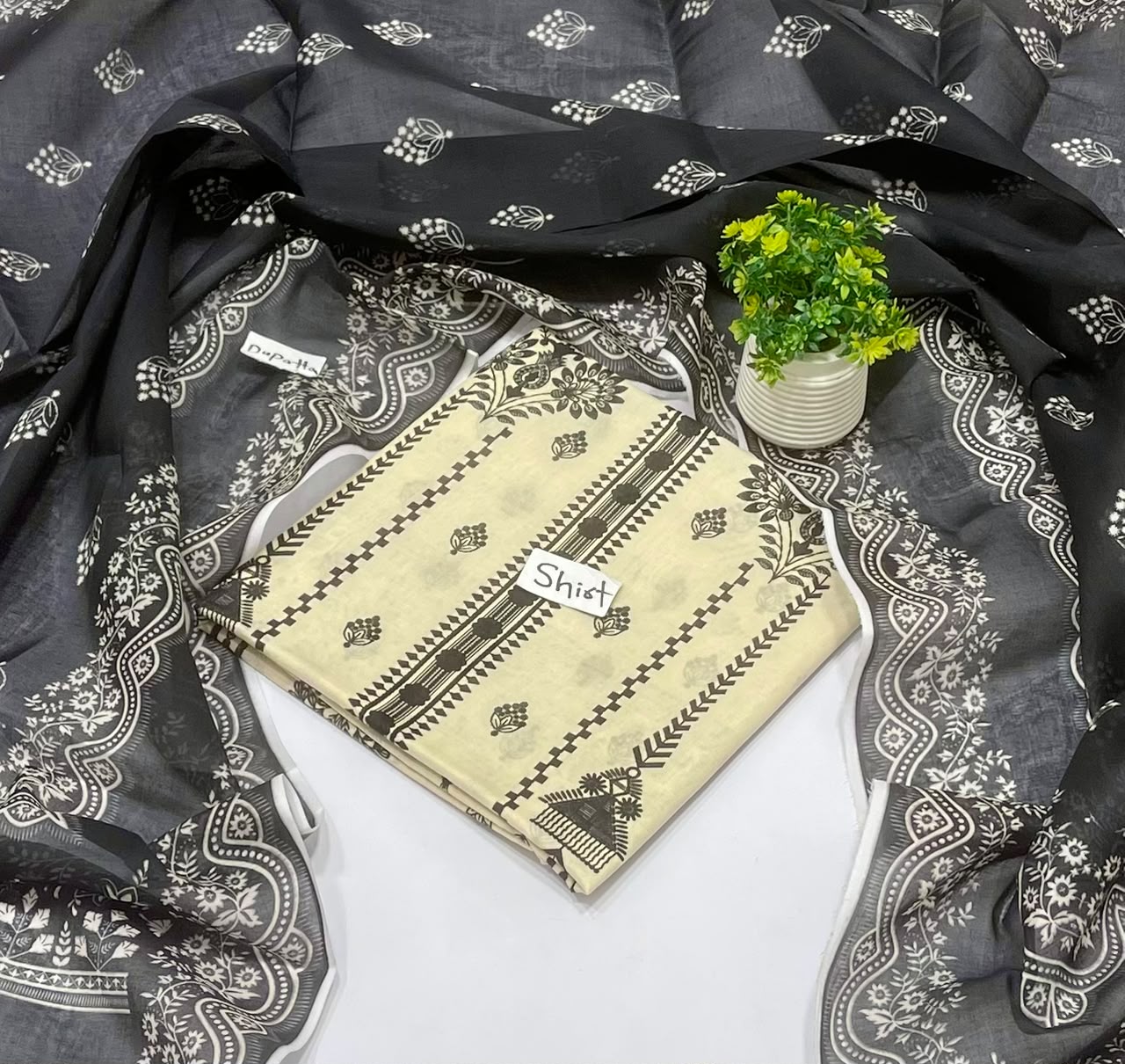 Orignal Brand Charcoal Print 2 Pc Lawn (10 Suits )