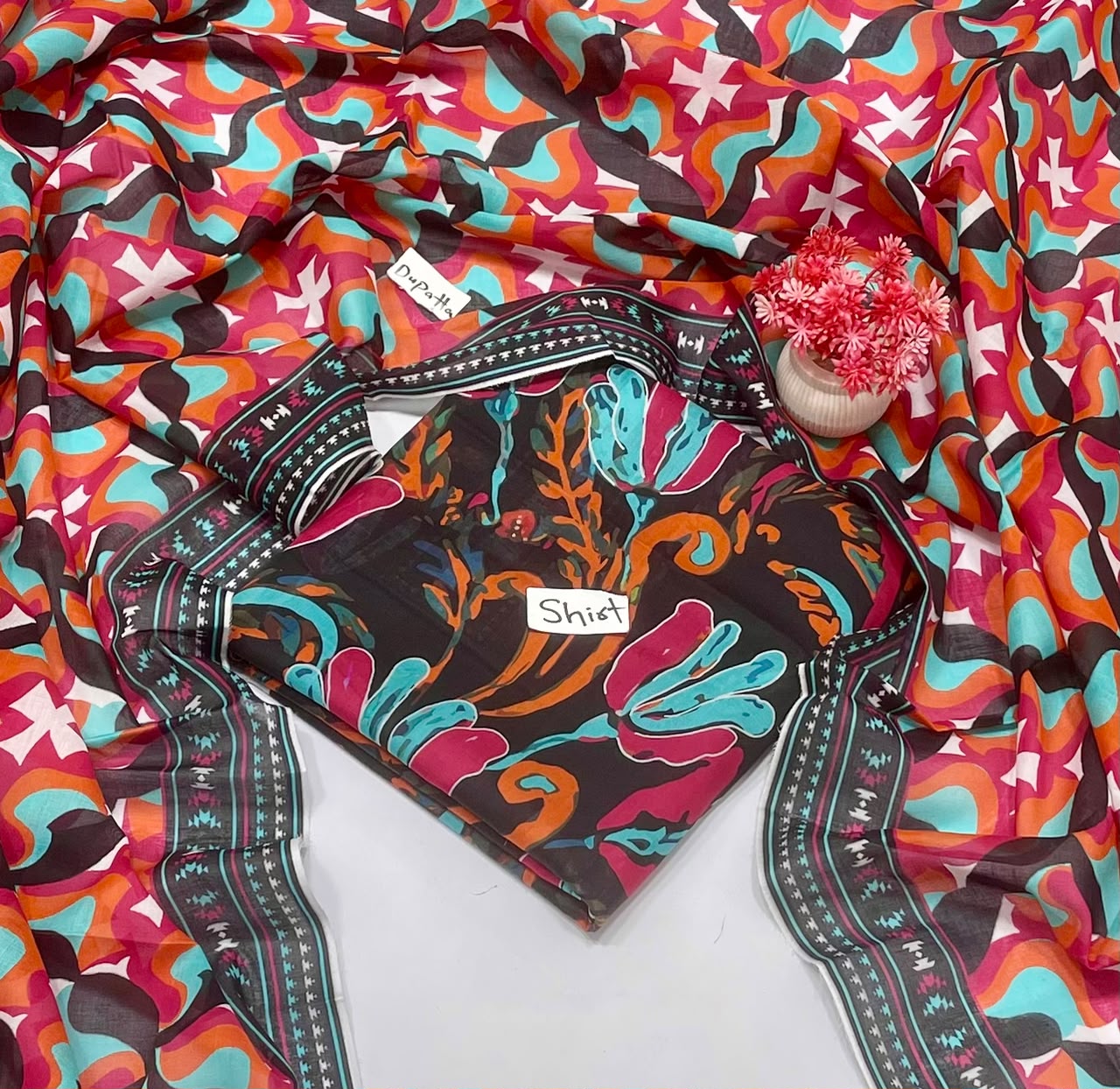 Orignal Brand Charcoal Print 2 Pc Lawn (10 Suits )