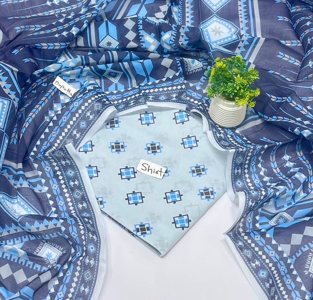 Orignal Brand Charcoal Print 2 Pc Lawn (10 Suits )